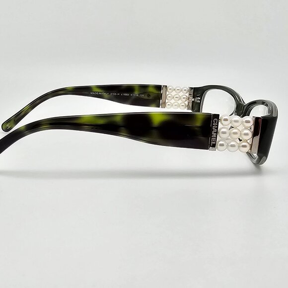 Chanel 3155-H C.1092 Collection Perle Green Eyeglasses Frame w/ Case Italy 51mm - Picture 6 of 15